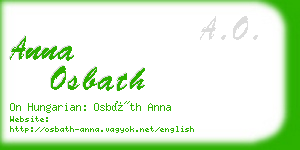 anna osbath business card